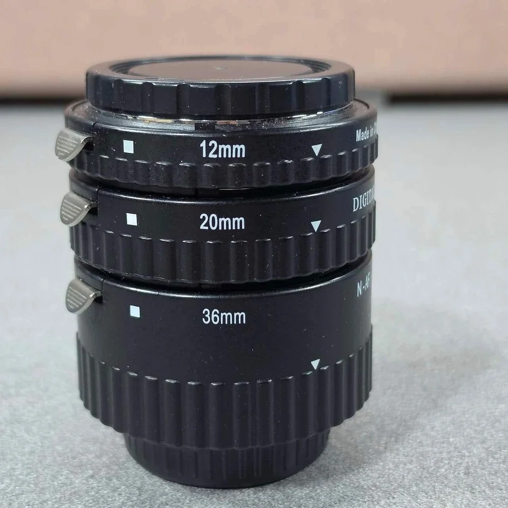 Meike Extension Tube Set Nikon AF 12mm 20mm 36mm Black Excellent DG Macro Rings